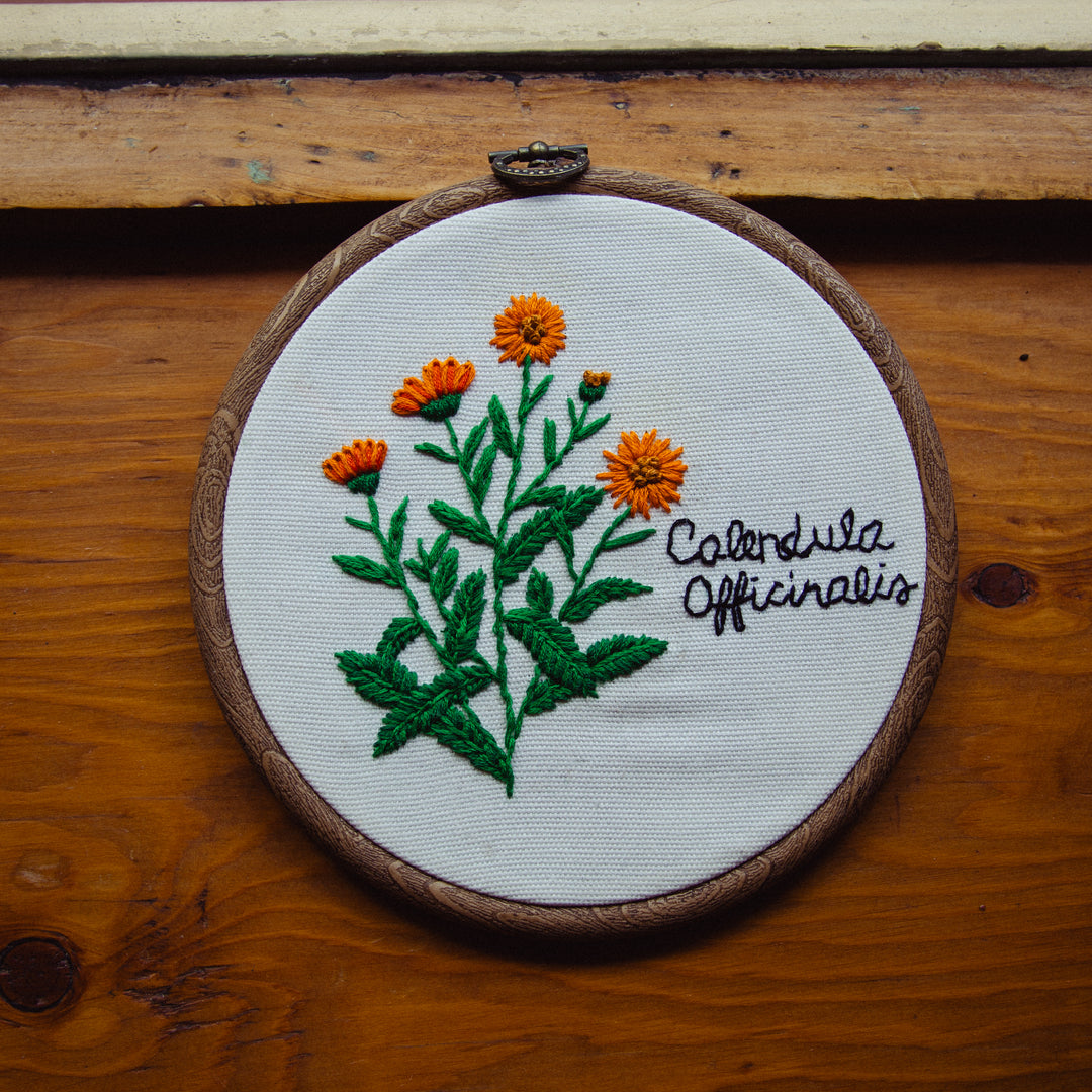 Broderie murale — Calendula Officinalis