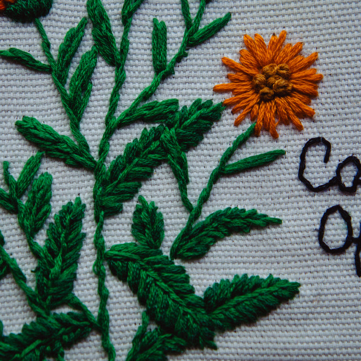 Broderie murale — Calendula Officinalis