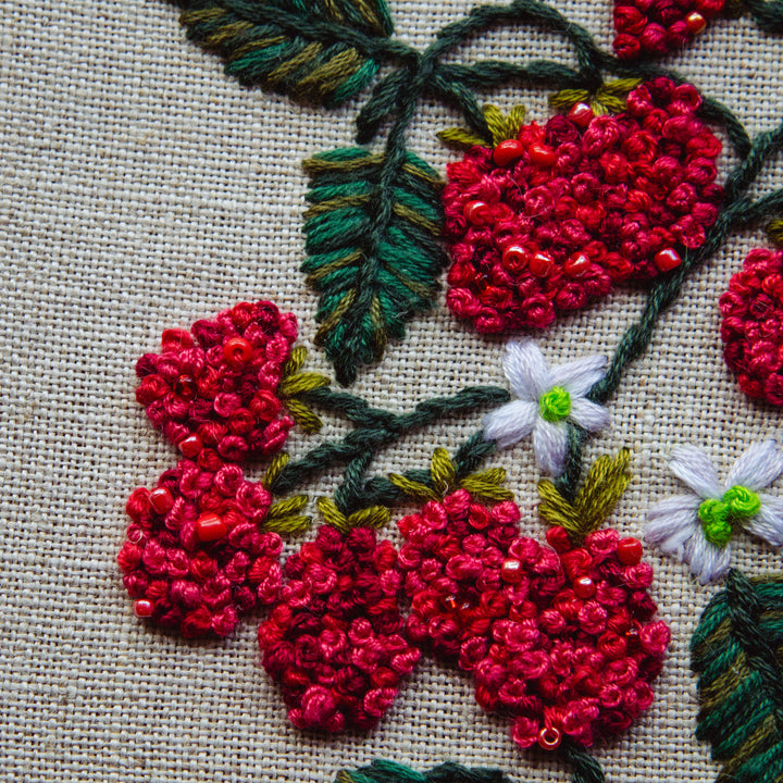 Broderie murale — Framboises