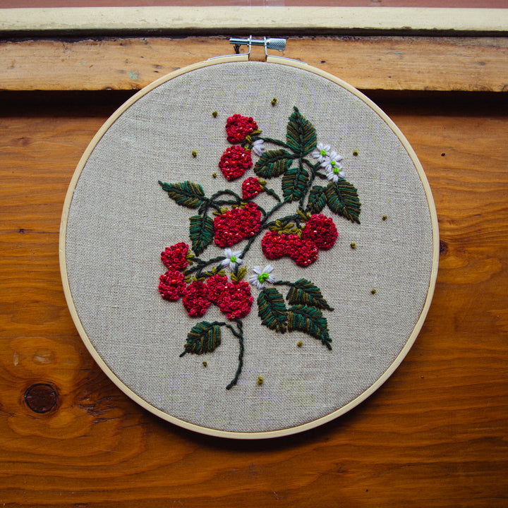 Broderie murale — Framboises