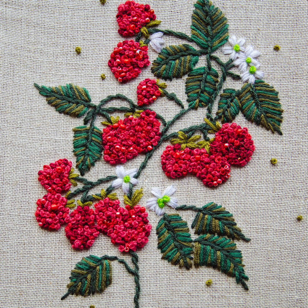 Broderie murale — Framboises