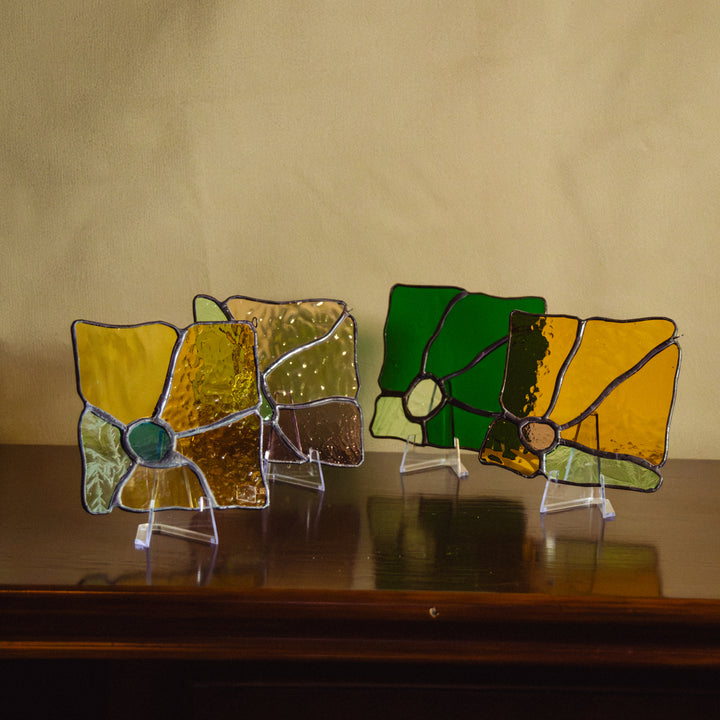 Vitrail — Fleur à la quatre